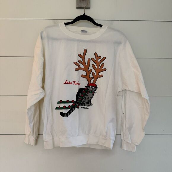 Crazy Shirt Vintage Women’s Small Crazy Cat Lady Christmas Holiday Longsleeve - Picture 1 of 6